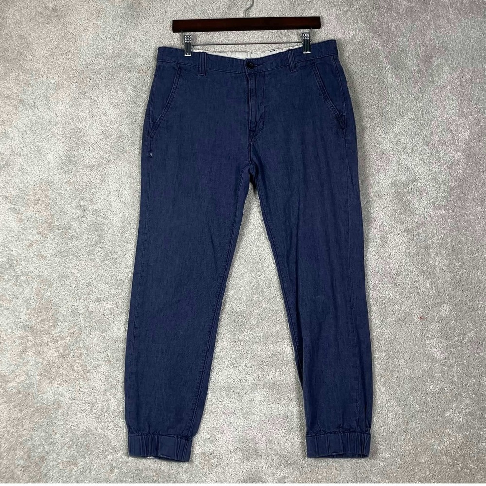 Levis Strauss Jogger Pants Mens 32x30 Blue Chino Elastic Hem Casual